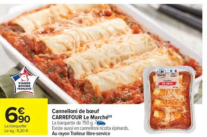 Cannelloni de boeuf CARREFOUR Le Marché