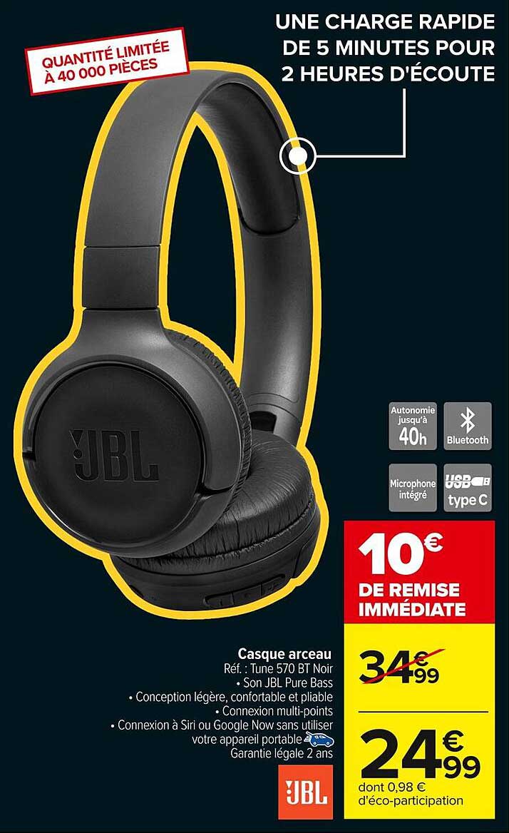 Casque arceau Réf. : Tune 570 BT Noir