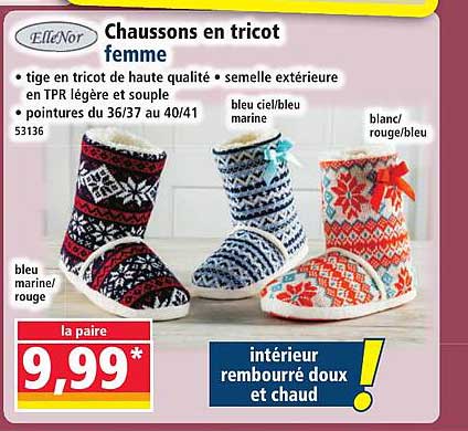 Chaussons en tricot femme