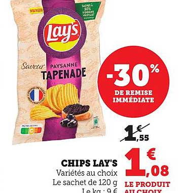 CHIPS LAY'S Saveur Paysanne Tapenade
