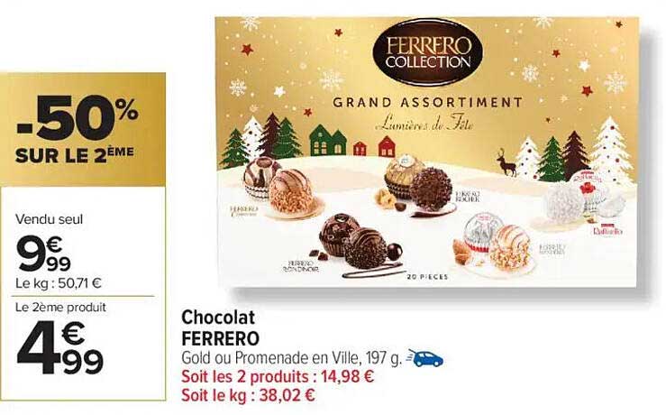 Chocolat FERRERO Grand assortiment Lumières de Fêtes