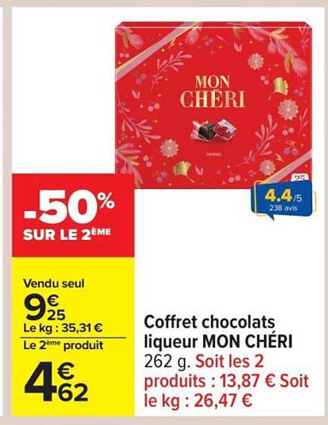 Coffret chocolats liqueur MON CHÉRI