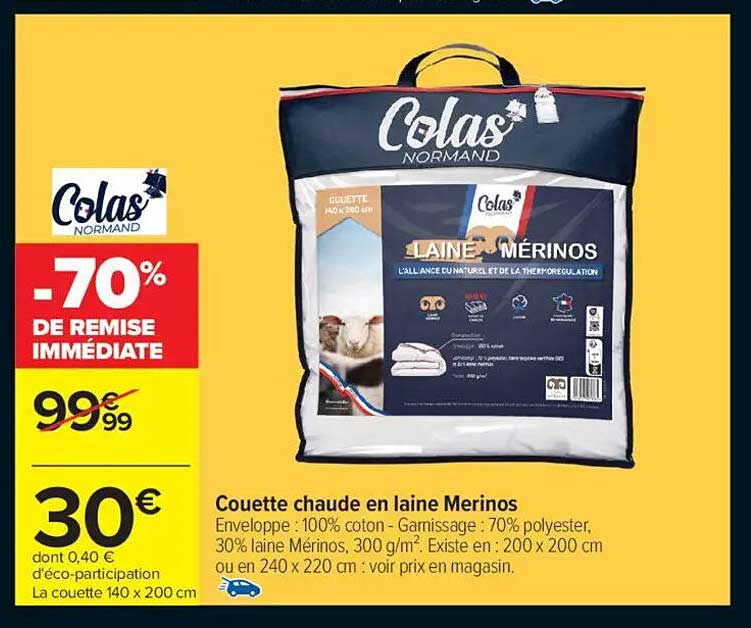 Couette chaude en laine Merinos