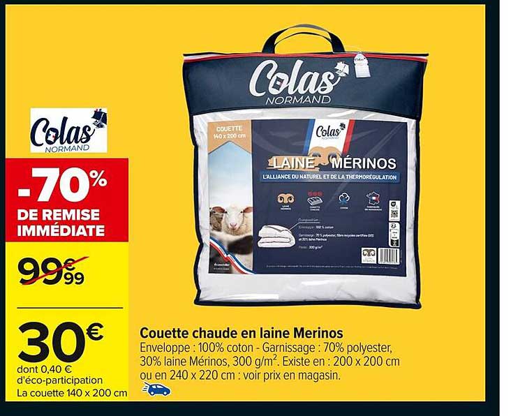 Couette chaude en laine Merinos