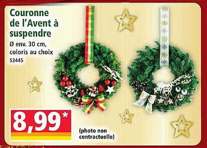 Couronne de l’Avent à suspendre