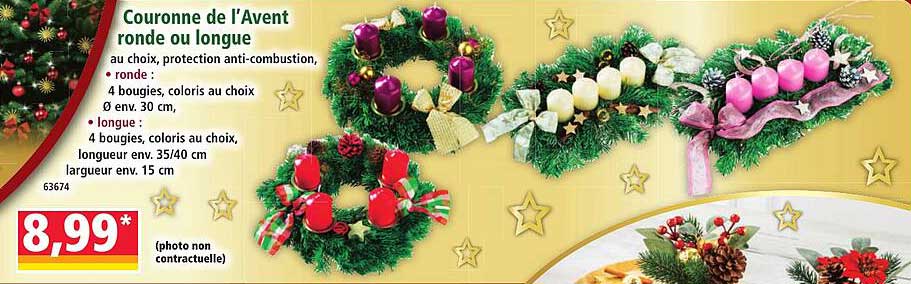 Couronne de l’Avent ronde ou longue