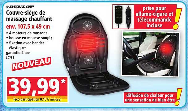 Couvre-siège de massage chauffant