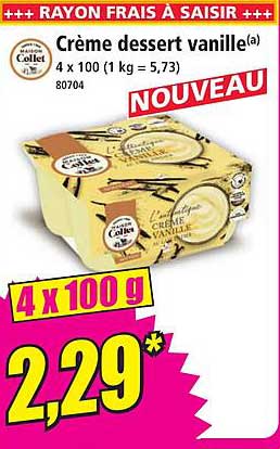 Crème dessert vanille(a) 4 x 100 g