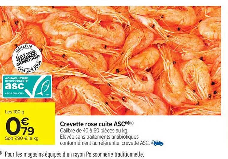 Crevette rose cuite ASC