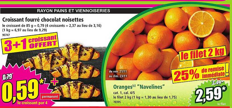 Croissant fourré chocolat noisettes