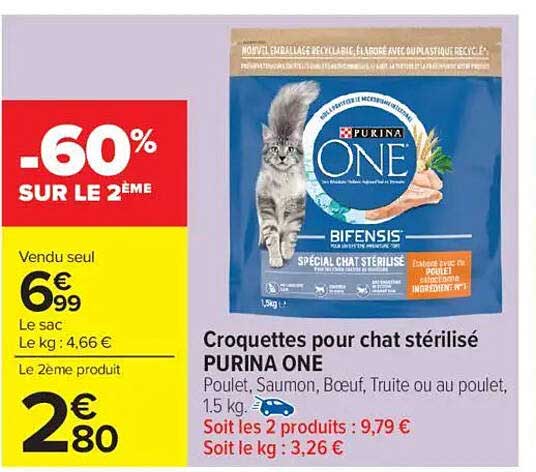 Croquettes pour chat stérilisés PURINA ONE