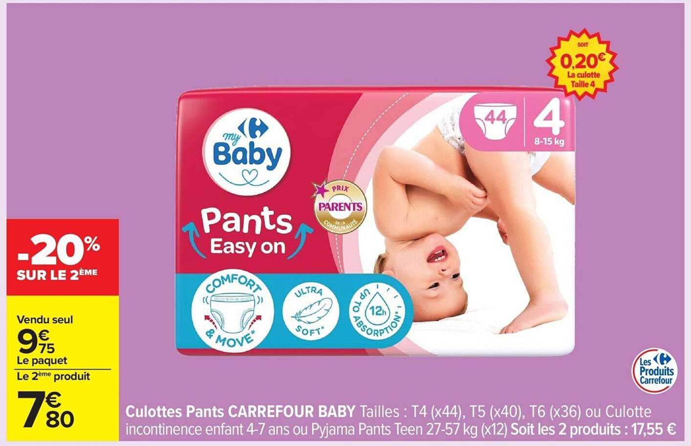 Culottes Pants CARREFOUR BABY Taille 4