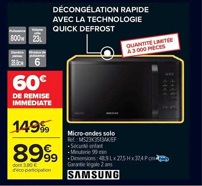 Décongélation rapide avec la technologie Quick Defrost