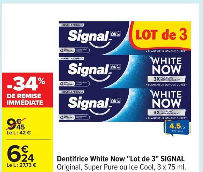 Dentifrice White Now "Lot de 3" SIGNAL