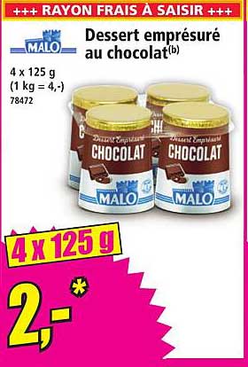 Dessert emprésuré au chocolat