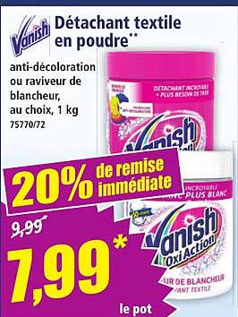 Détachant textile en poudre