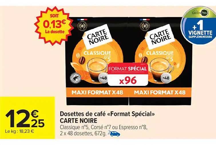 Dosettes de café «Format Spécial» CARTE NOIRE