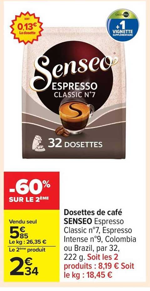 Dosettes de café SENSEO Espresso Classic n°7