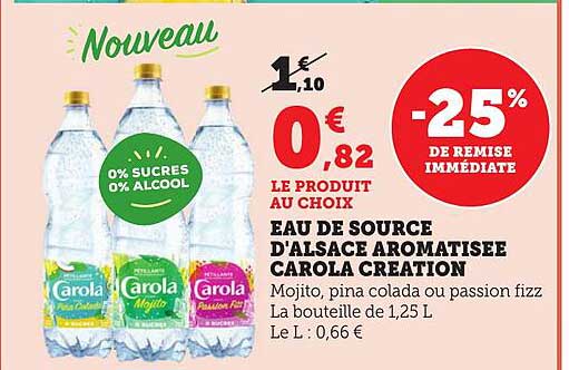 EAU DE SOURCE D'ALSACE AROMATISEE CAROLA CREATION