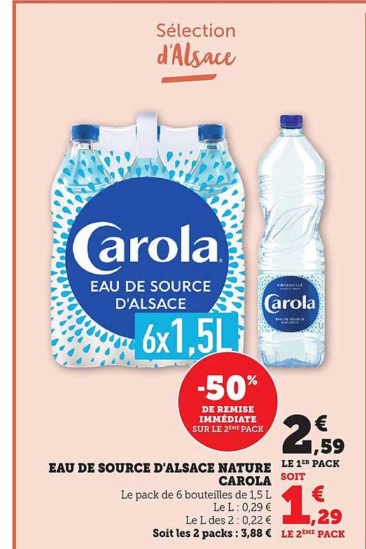 EAU DE SOURCE D'ALSACE NATURE CAROLA