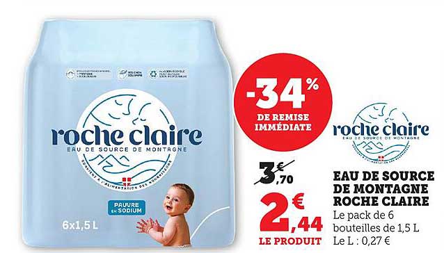 EAU DE SOURCE DE MONTAGNE ROCHE CLAIRE