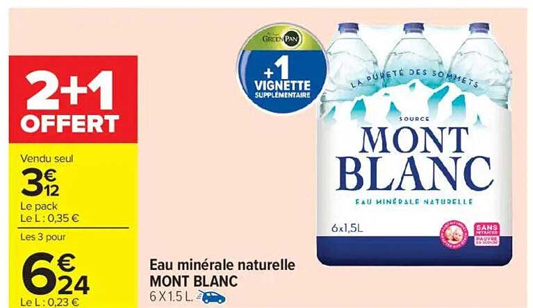 Eau minérale naturelle MONT BLANC 6 X 1,5 L