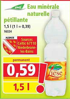 Eau minérale naturelle pétillante