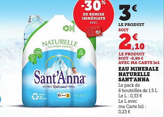 EAU MINERALE NATURELLE SANT'ANNA