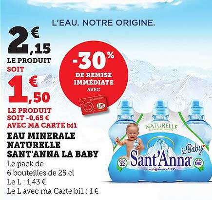 EAU MINERALE NATURELLE SANT'ANNA LA BABY