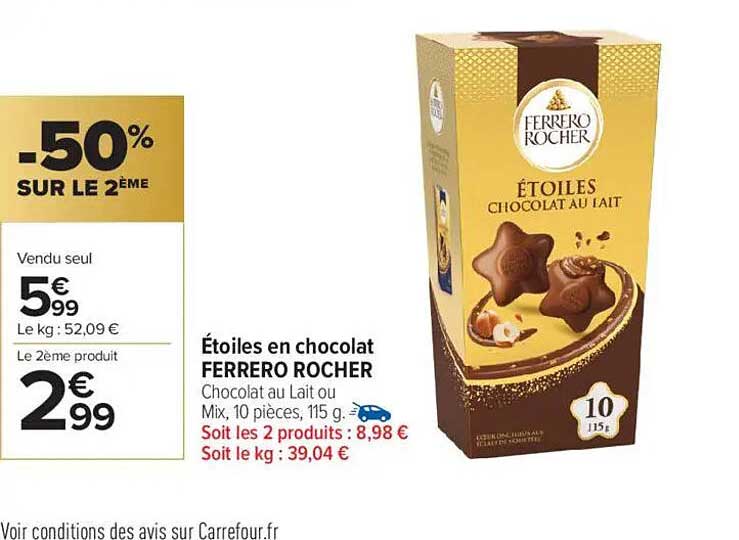Étoles en chocolat FERRERO ROCHER