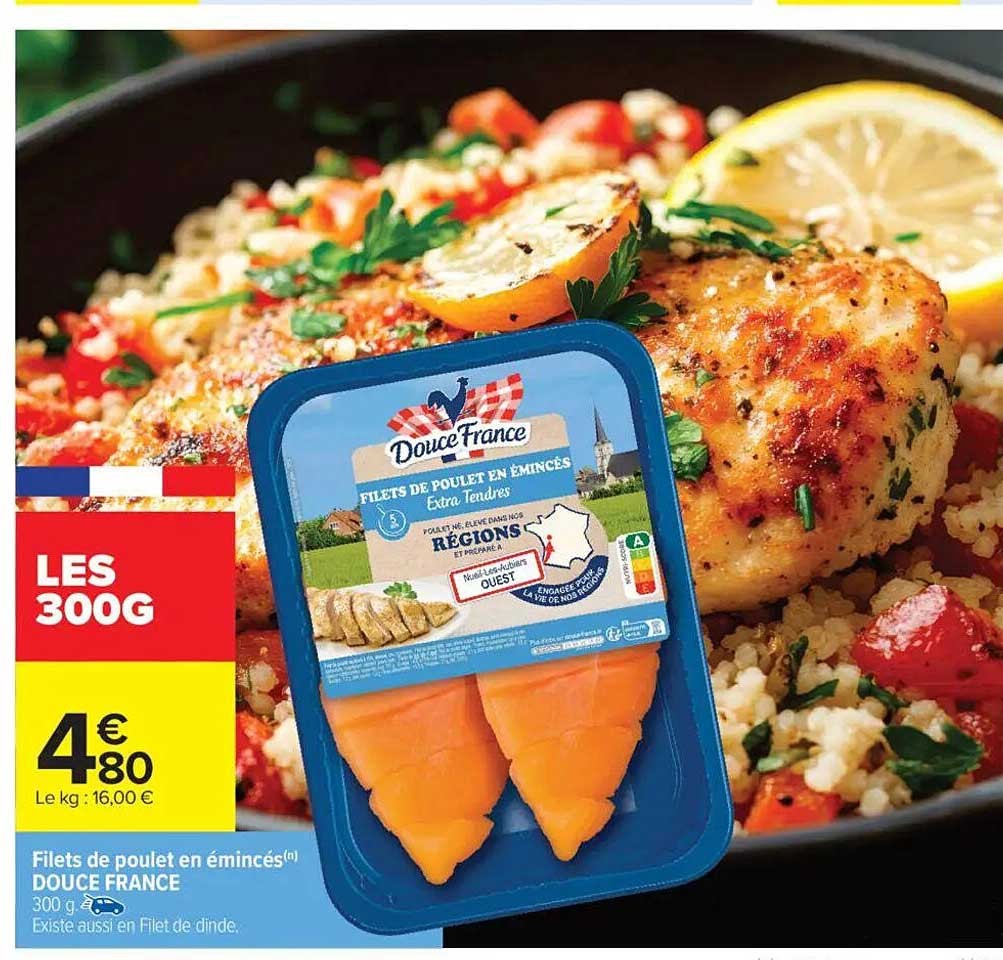 Filets de poulet en émincés Douce France