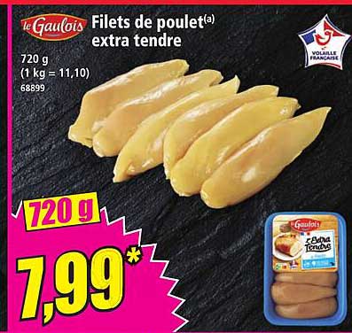 Filets de poulet extra tendre