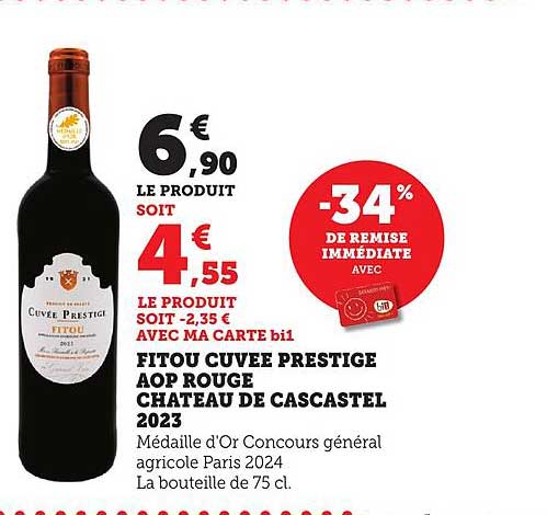FITOU CUVEE PRESTIGE AOP ROUGE CHATEAU DE CASCASTEL 2023