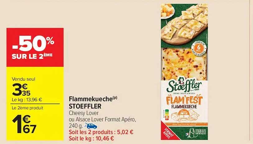 Flammekueche(p) STOEFFLER Cheesy Lover au format Apéro, 240 g