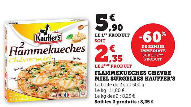 FLAMMEKUECHES CHÈVRE MIEL SURGELÉES KAUPFER’S