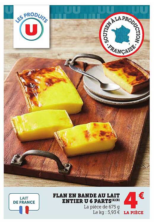 Flan en bande au lait entier U 6 parts