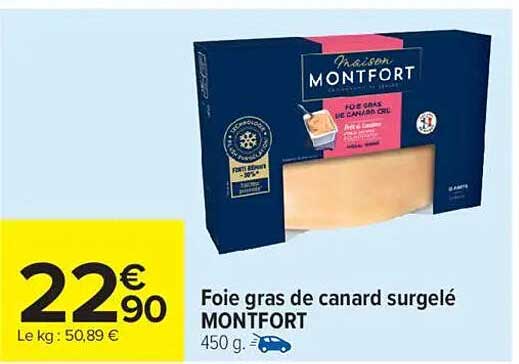 Foie gras de canard surgelé MONTFORT
