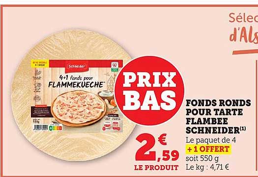 FONDS RONDS POUR TARTE FLAMBEE SCHNEIDER
