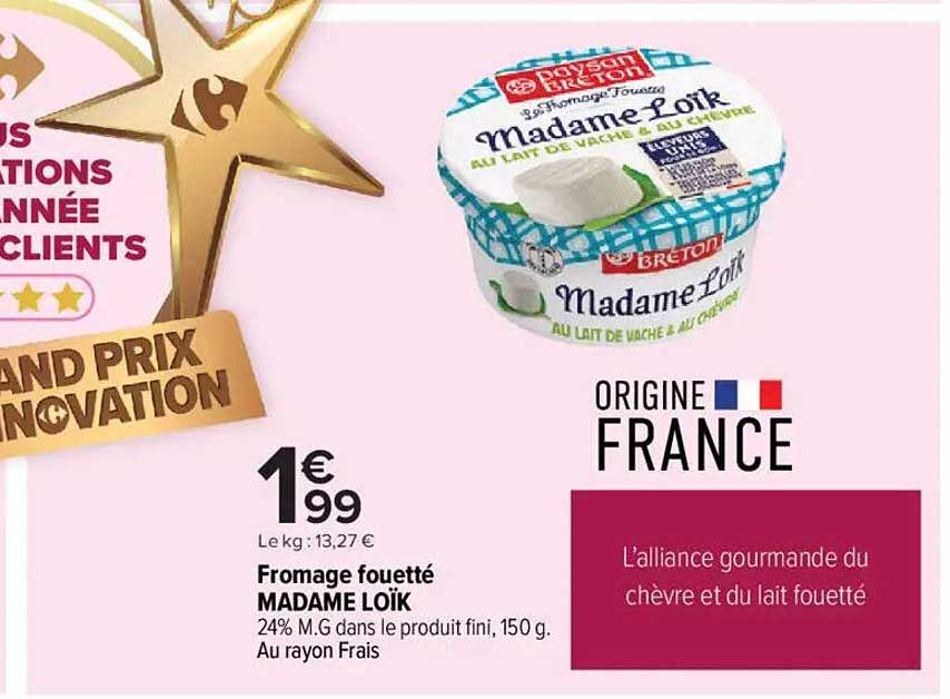 Fromage fouetté MADAME LOÏK
