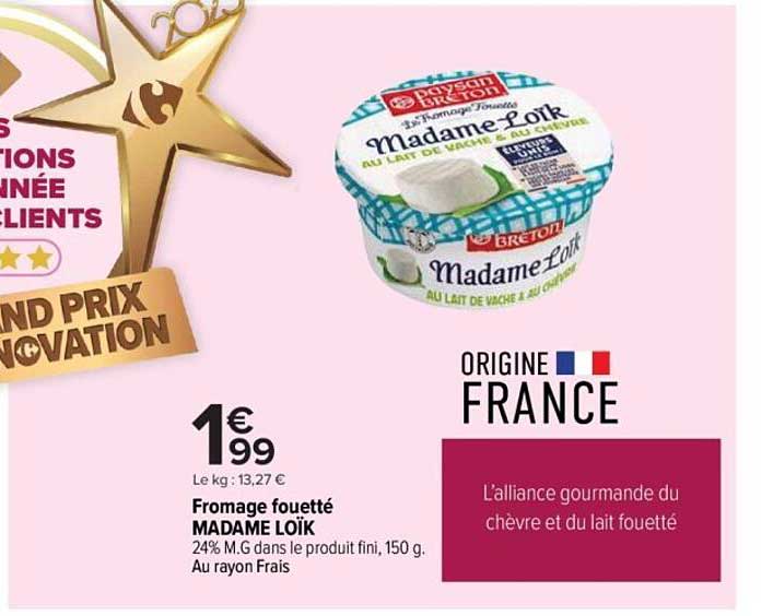 Fromage fouetté MADAME LOÏK