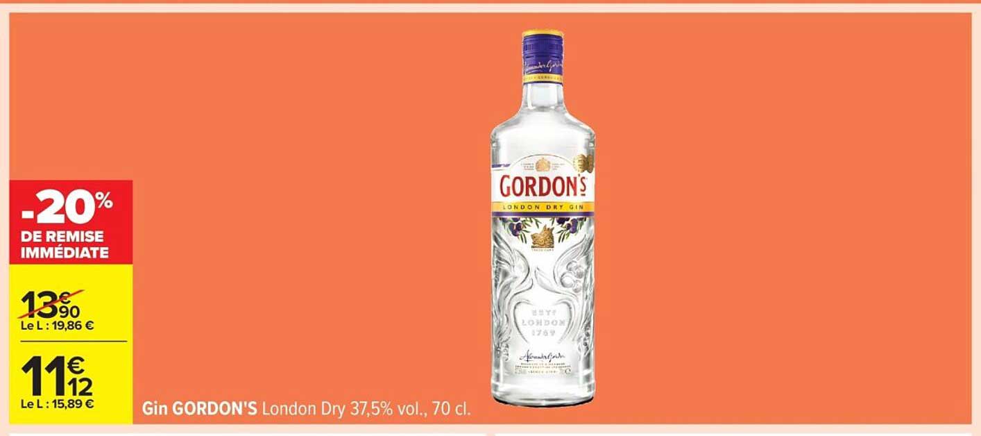 Gin GORDON'S London Dry 37,5% vol., 70 cl
