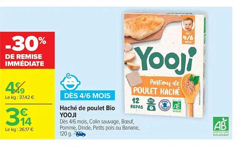 Haché de poulet Bio YOOJI
