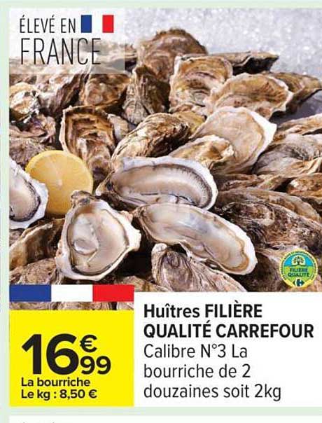 Huîtres FILIÈRE QUALITÉ CARREFOUR