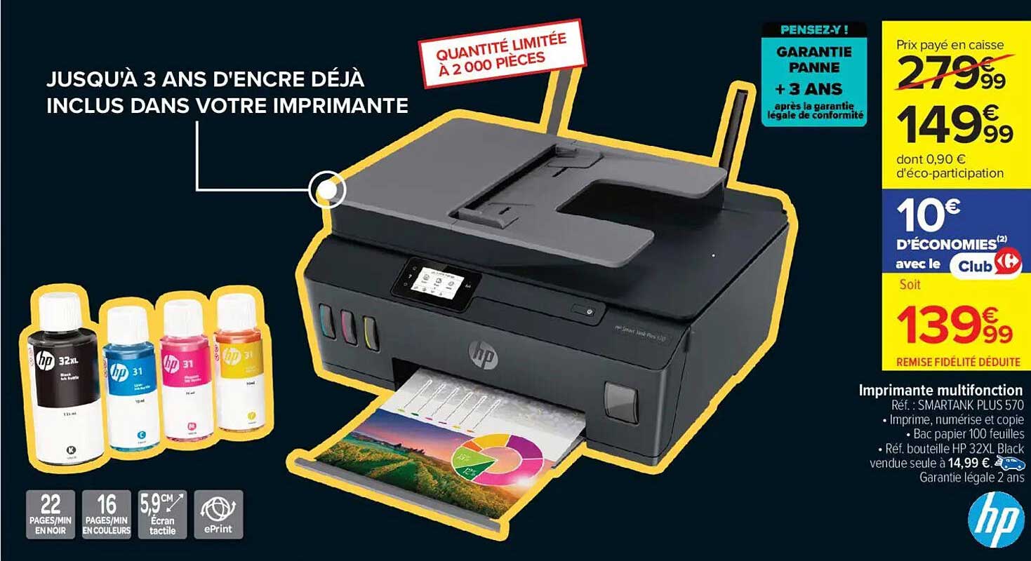 Imprimante multifonction HP Smart Tank Plus 570