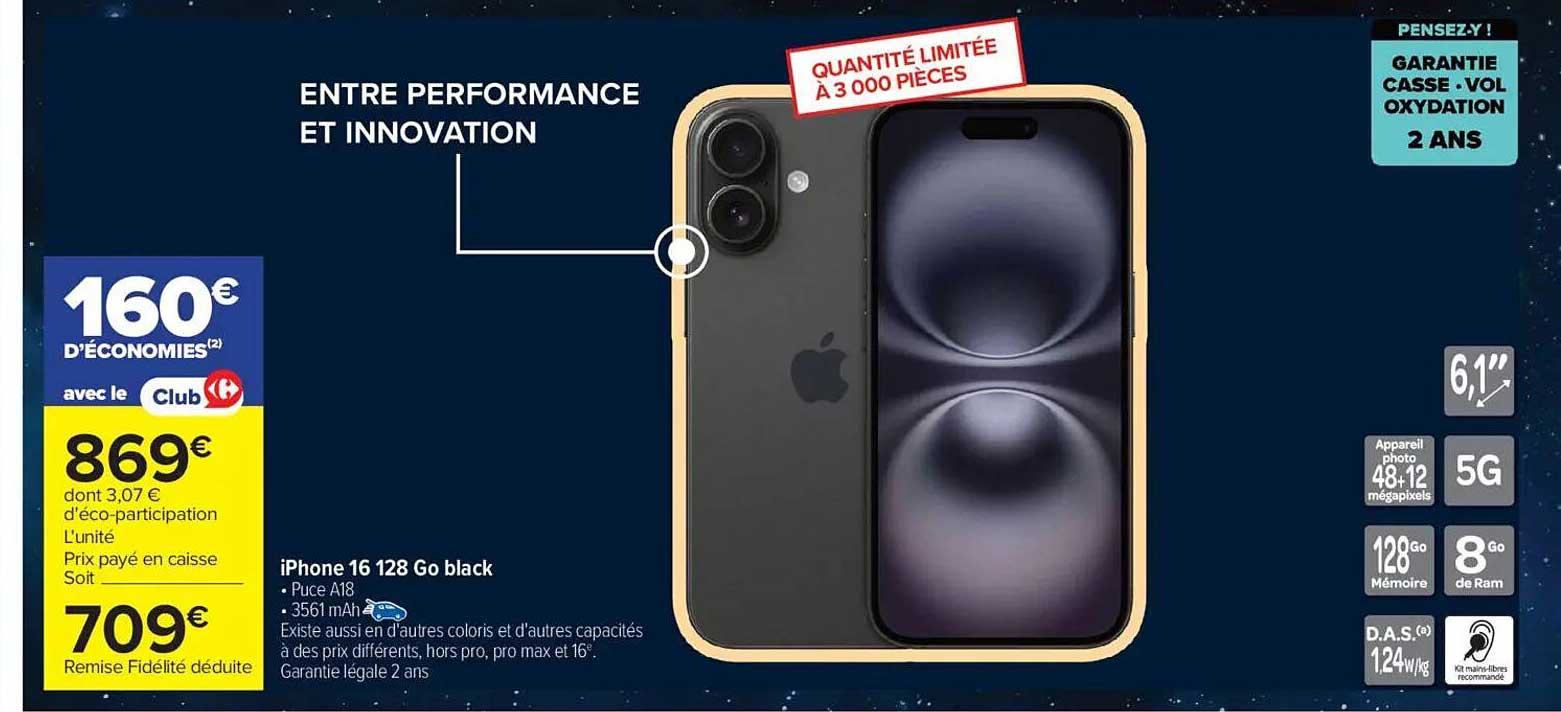 iPhone 16 128 Go black
