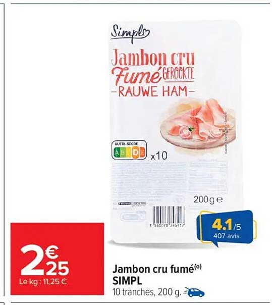 Jambon cru fumé SIMPL