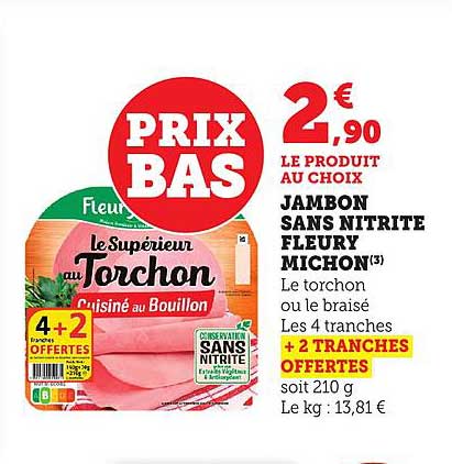 JAMBON SANS NITRITE FLEURY MICHON
