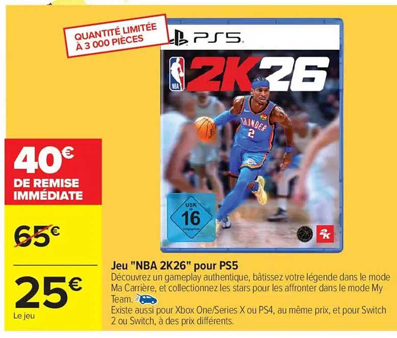 Jeu "NBA 2K26" pour PS5