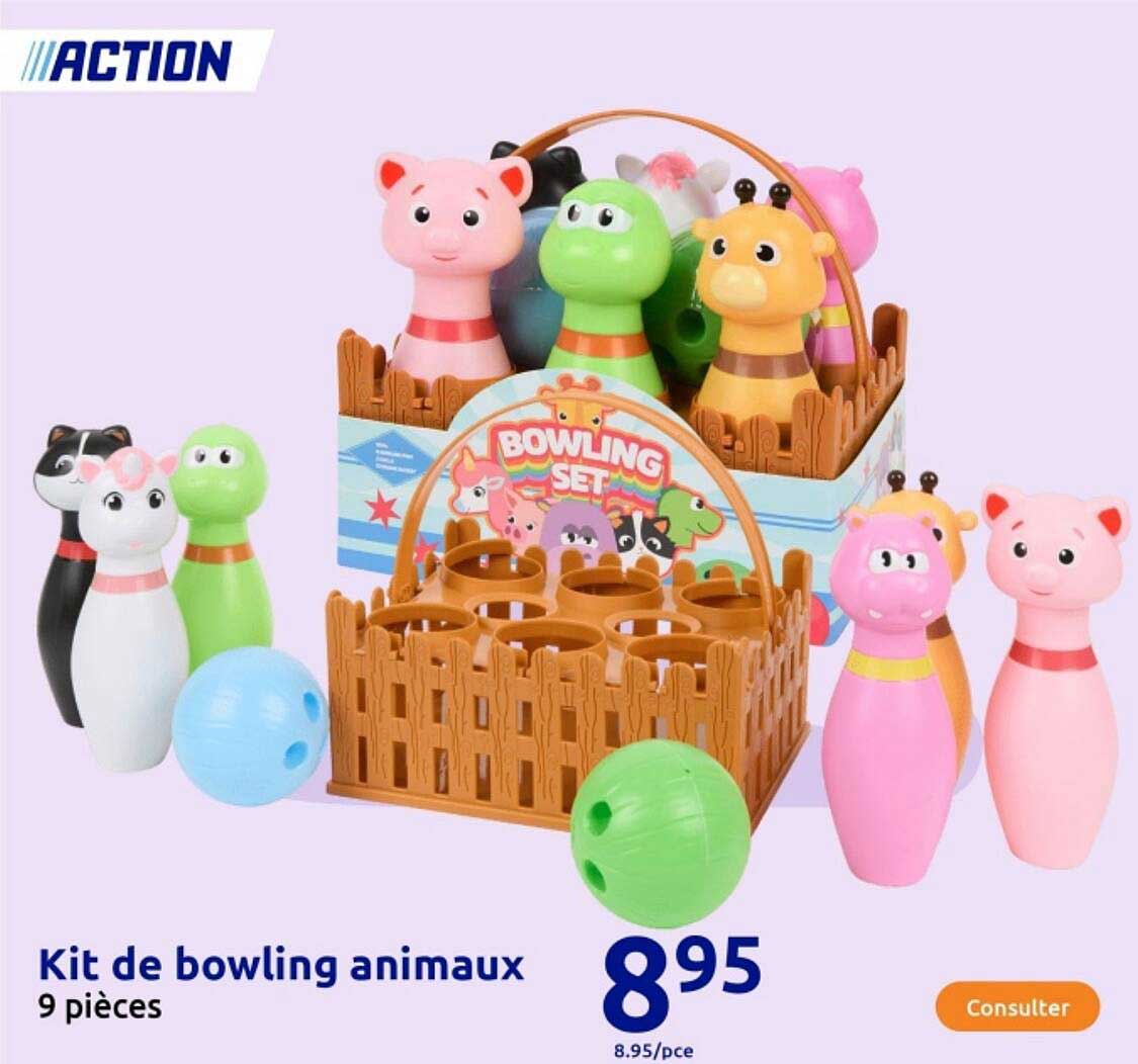 Kit de bowling animaux