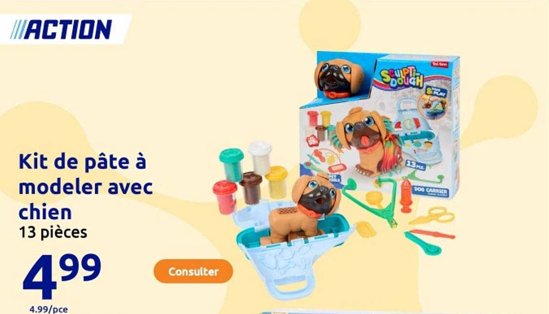 Kit de pâte à modeler avec chien